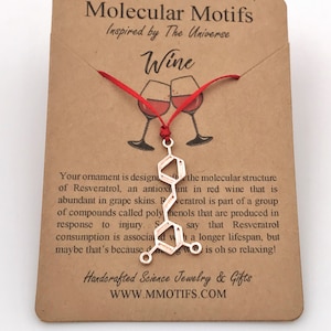Wine Molecule Ornament-Resveratrol Red Wine Ornament-Oenophile Gift-Science Ornament-Christmas Gift--Wine Connosseur Gift