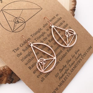 Fibonacci Earrings-Golden Ratio-Math Gift-Sacred Geometry-Science Gift-Teacher Gift-STEM Gift-Graduation Gift-Christmas Gift