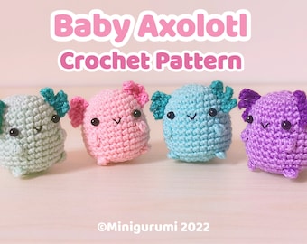Baby Axolotl Crochet Pattern PDF Amigurumi Tutorial