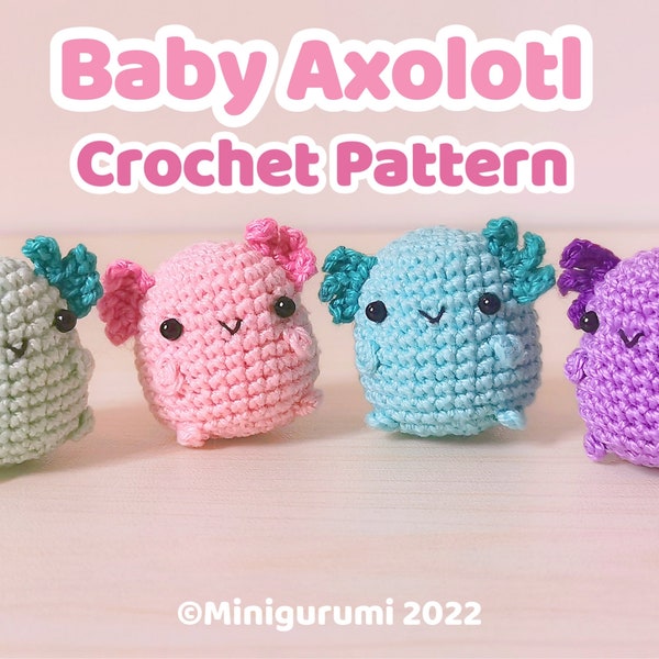 Baby Axolotl Crochet Pattern PDF Amigurumi Tutorial