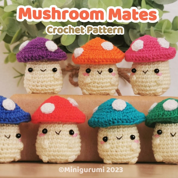 Mushroom Mates Crochet Pattern Mini Amigurumi PDF Digital Tutorial