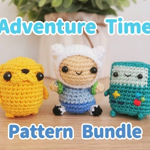 Lot de motifs au crochet Adventure Time 3-en-1 Finn Jake Tutoriel BMO Amigurumi Pdf
