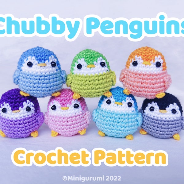 Patrón de Ganchillo Pingüino Gordito Amigurumi PDF Descarga Digital