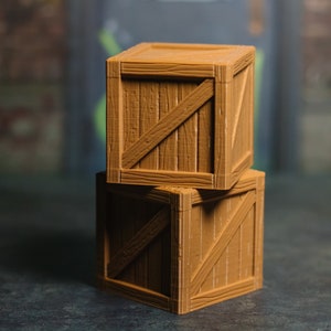 Miniature Wooden Crates (TEXTURED Version) Diorama PROPS ONLY Action Figures, 1/12 Scale