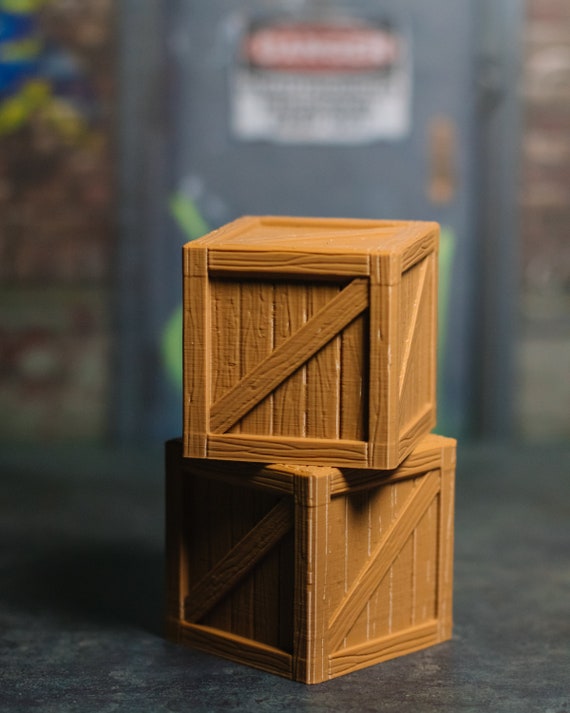 Miniature Wooden Crates (TEXTURED Version) Diorama PROPS ONLY