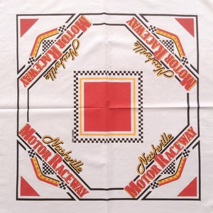 Motor Bandana, 21.5&quot; x 21&quot; inches, Nashville Motor Raceway Tennessee, Corporate Image, Motorcycle Bandana, 100% Cotton,