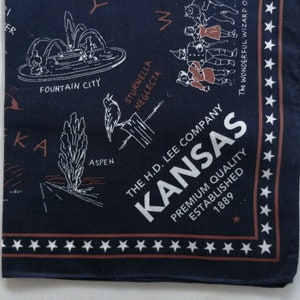 The H.D. Lee Company Bandana, 19&quot; x 19&quot; inches, KANSAS Bandana,Holiday Gifts