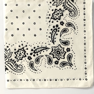 Beige Color Paisley Bandanna, Cotton, 24&quot; x 24&quot; inches, Holiday Gifts