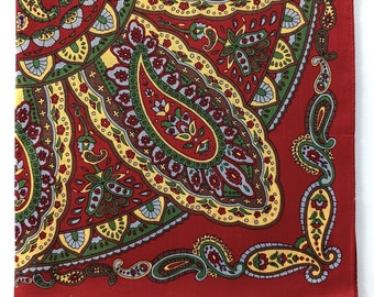 Rot, Orange und Grün Paisley Floral Bandana 21 "x 21" Zoll Baumwolle, Weihnachtsgeschenke