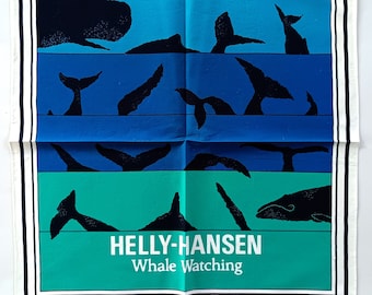 Helly Hansen Bandana, 19.5" x 20" inches, Whale Watching, Cotton, Holiday Gifts