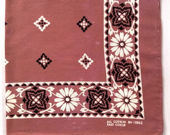 Vintage Red Brick Bandana, 55 x 55 cm, Stoffrand, reine Baumwolle, RN13962, Weihnachtsgeschenk