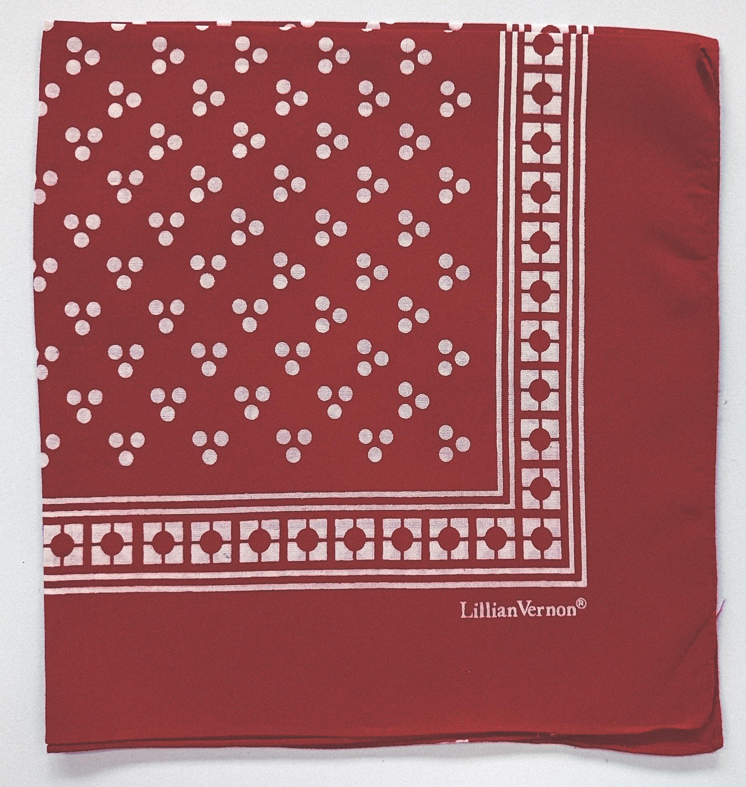 Petit Foulard Bandana Coton Rouge Vintage à motifs Cadeau