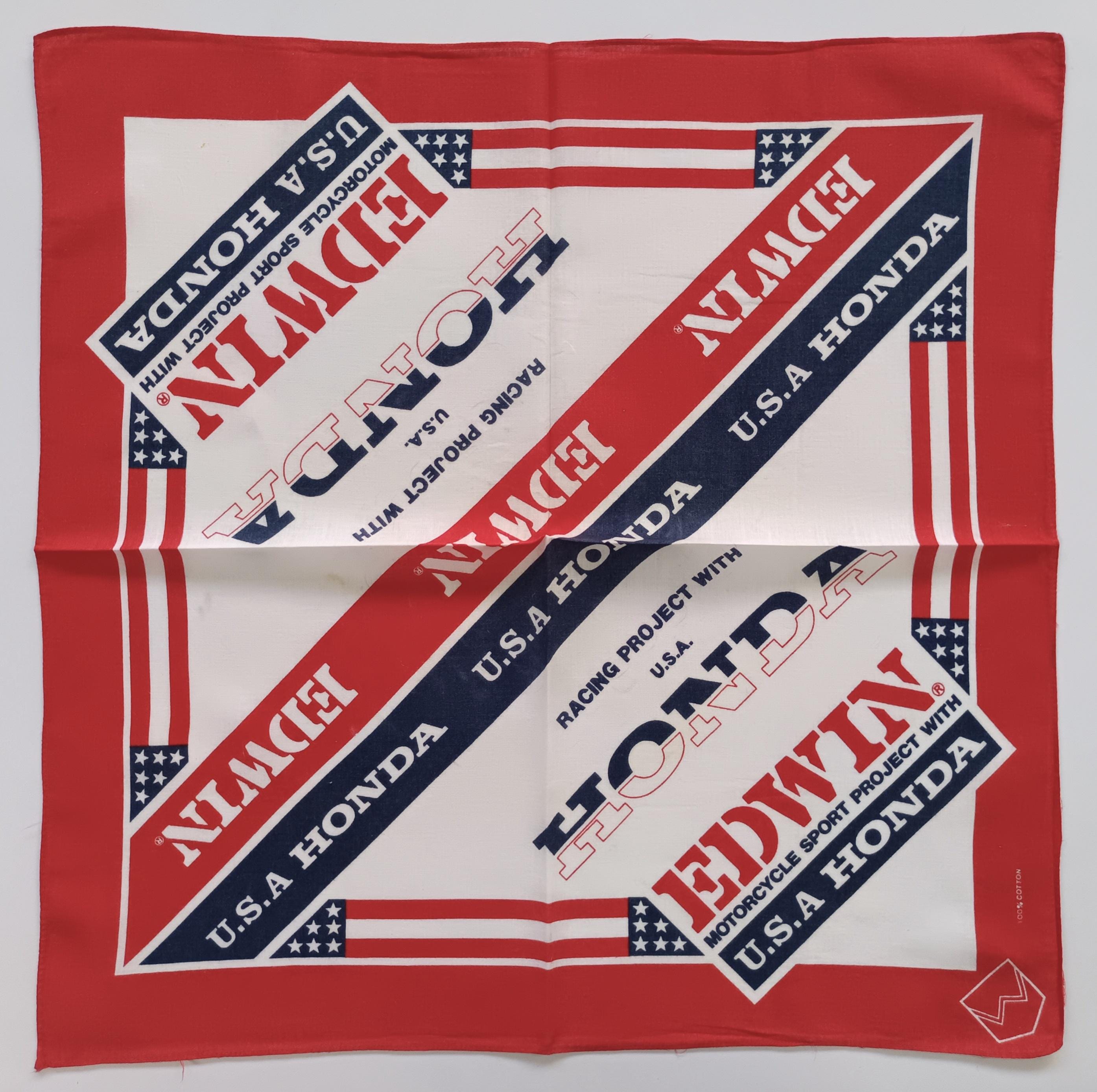 80s Vintage EDWIN X USA HONDA Bandana, 19