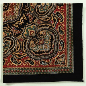 Multi Color Bohemian Bandana, Black Border, 20&quot; x 20&quot; inches, Cotton, Holiday Gifts