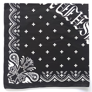 Black Paisley Bandana, 22&quot; x 22&quot; inches, Cotton, Holiday Gifts