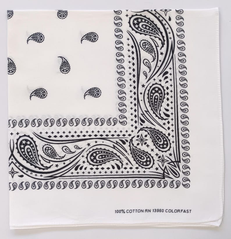 White Paisley Bandana, 21