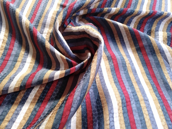 Jaeger Vintage Stripes Woven Silk Scarf, 26"x 26"… - image 5