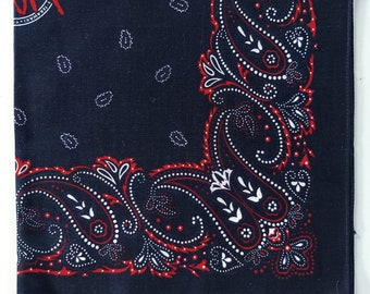 Blaues Paisley-Bandana, 21" x 21" Zoll, Baumwolle, Weihnachtsgeschenke