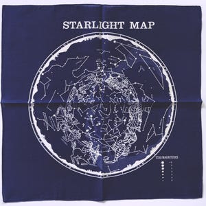Vintage Starlight Map Bandana 50,5 x 50 cm 100% Baumwolle, Weihnachtsgeschenke