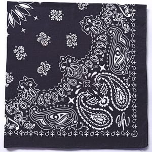 Black Paisley Bandana, 25&quot; x 25&quot; inches, Cowboy Bandana, Holiday Gifts