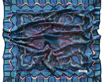 Authentic Yves Saint Laurent Paisley Silk Scarf - Paisley Teardrop