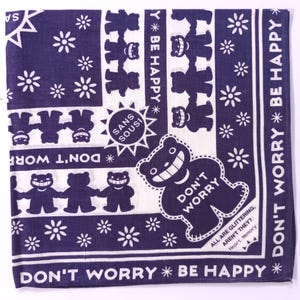 Bear Bandanna, 20" x 21" inches, Cartoon Character Style, Cotton