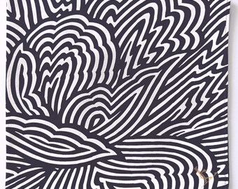 Black Paisley Cookie Pattern Bandana, 20.5