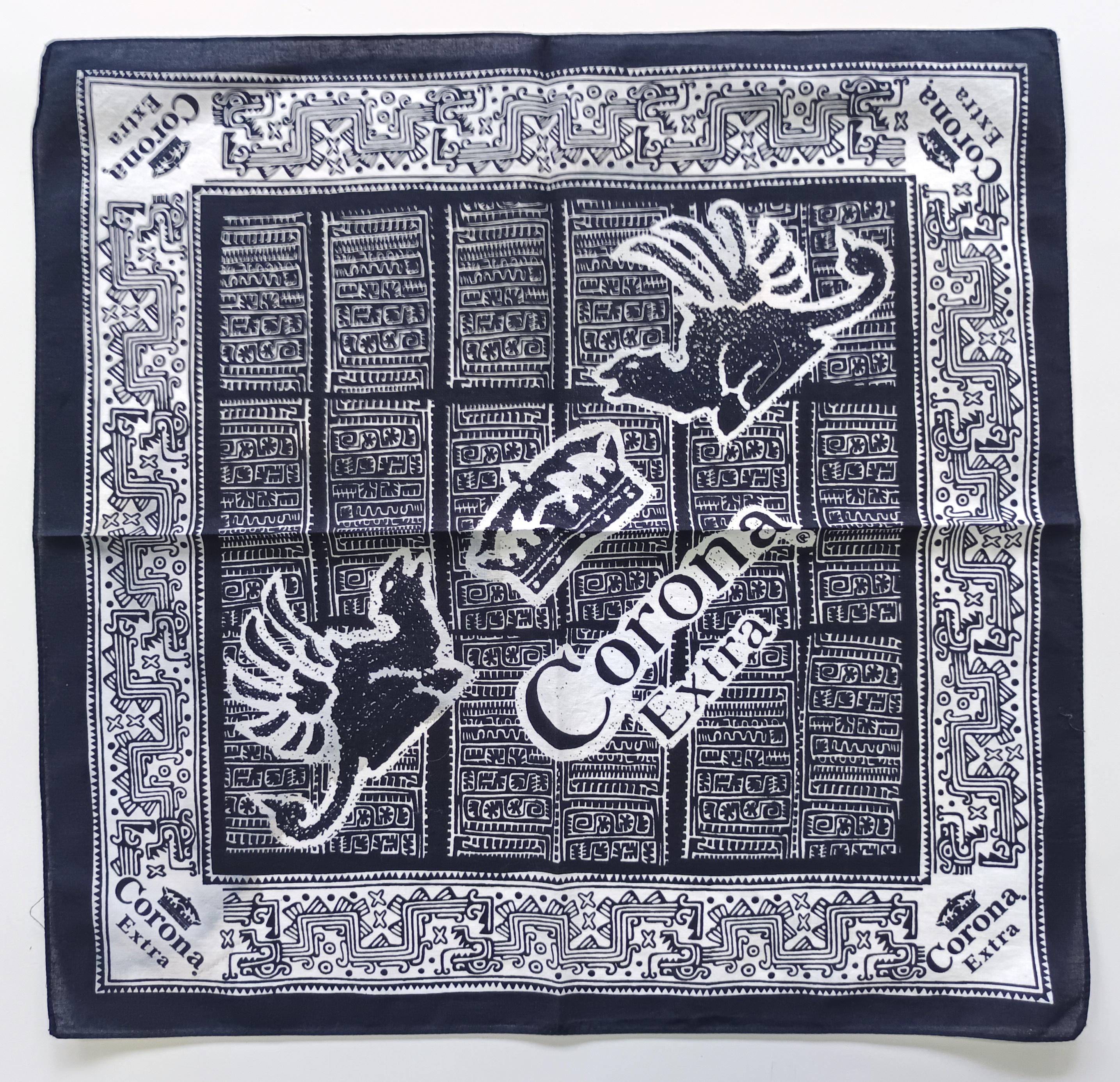 ヴィンテージグラフィックコットンバンダナ、20インチ×19.5インチ