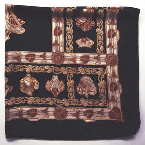 Vintage Lancel Paris Silk Scarf, 34" x 34" inches, 100% Silk Scarf, made in Italy, Holiday Gifts