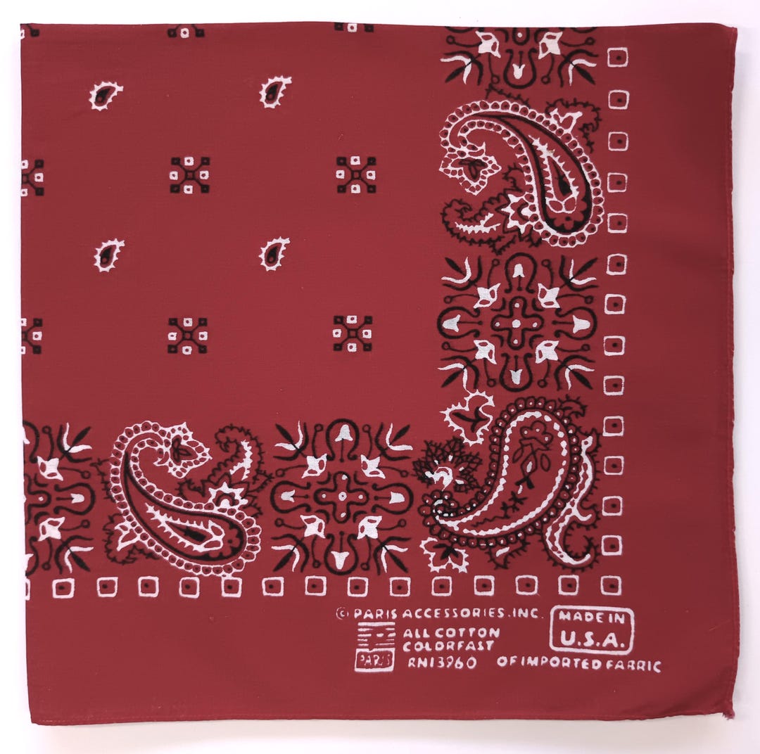 Vintage Red Paisley Bandana, 21