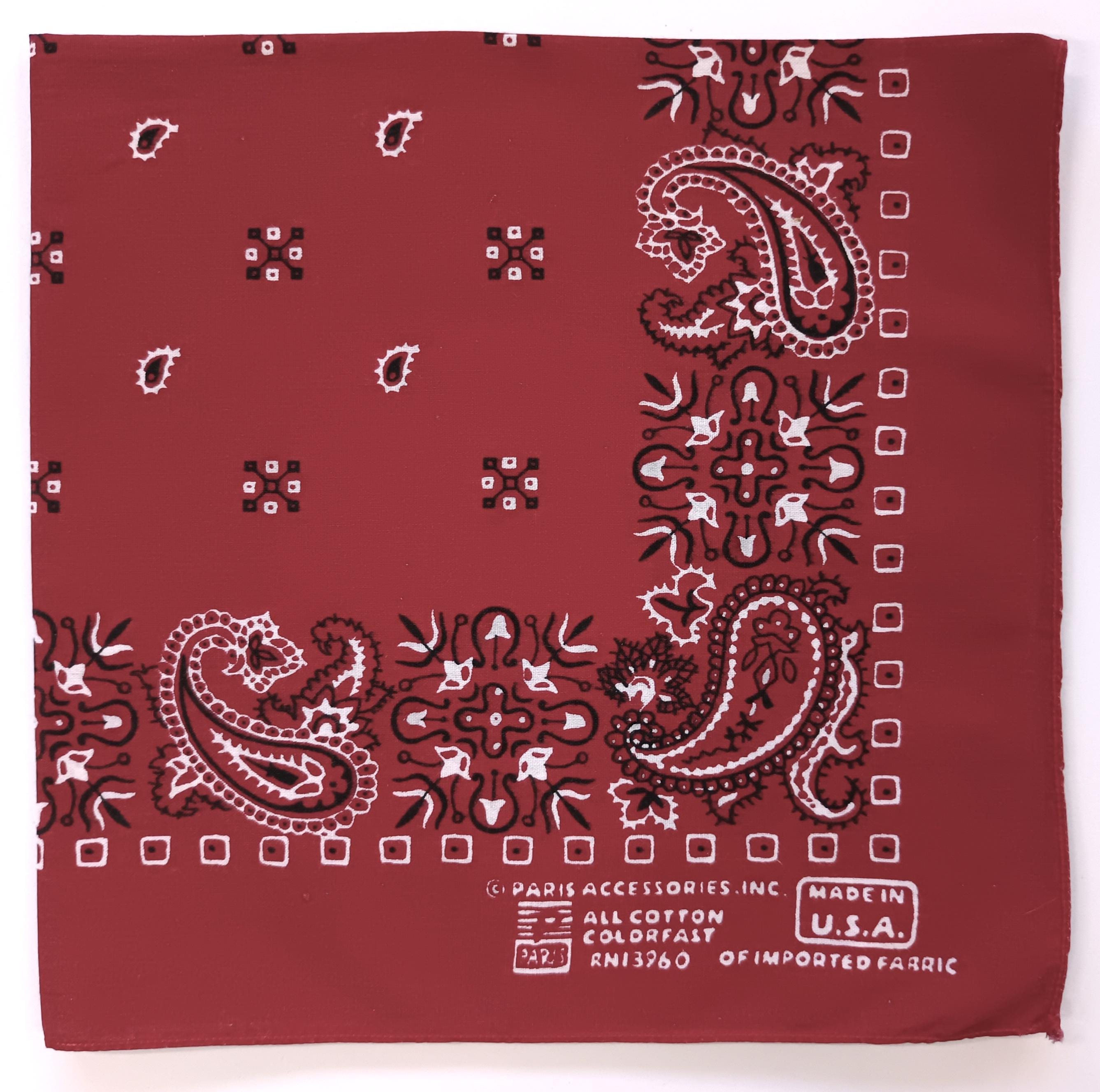 Vintage Red Paisley Bandana, 21