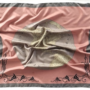 Schöner Amerika Karte Schal, 34 "x 34" Zoll, Vintage Weltkarte, 100% Polyester, Weihnachtsgeschenke