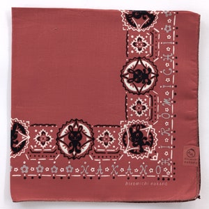 Brick Orange Bandana, 20.5&quot; x 20.5&quot; inches, Rabbit and Flora, 100% Cotton, Holiday Gifts