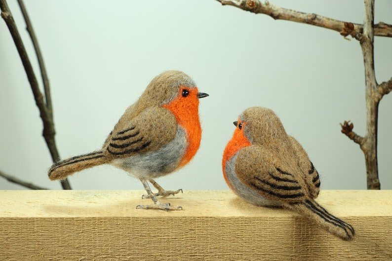 Needle felted bird Needle felted Robin Wool felted Robin Etsy