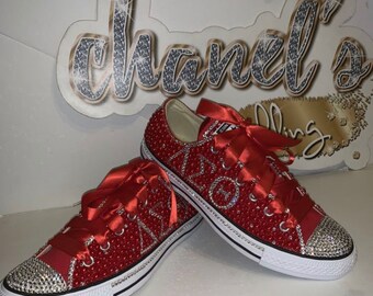 red bedazzled converse