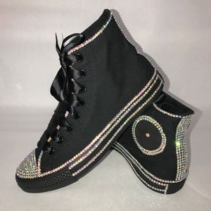 KIDS Black Bling Converse All Star Chuck Taylor Sneakers High Top