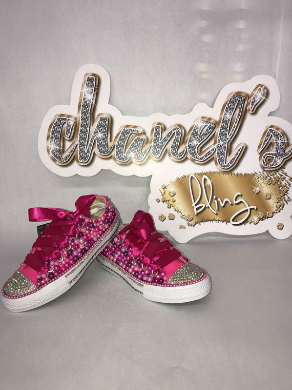 bedazzled purple converse