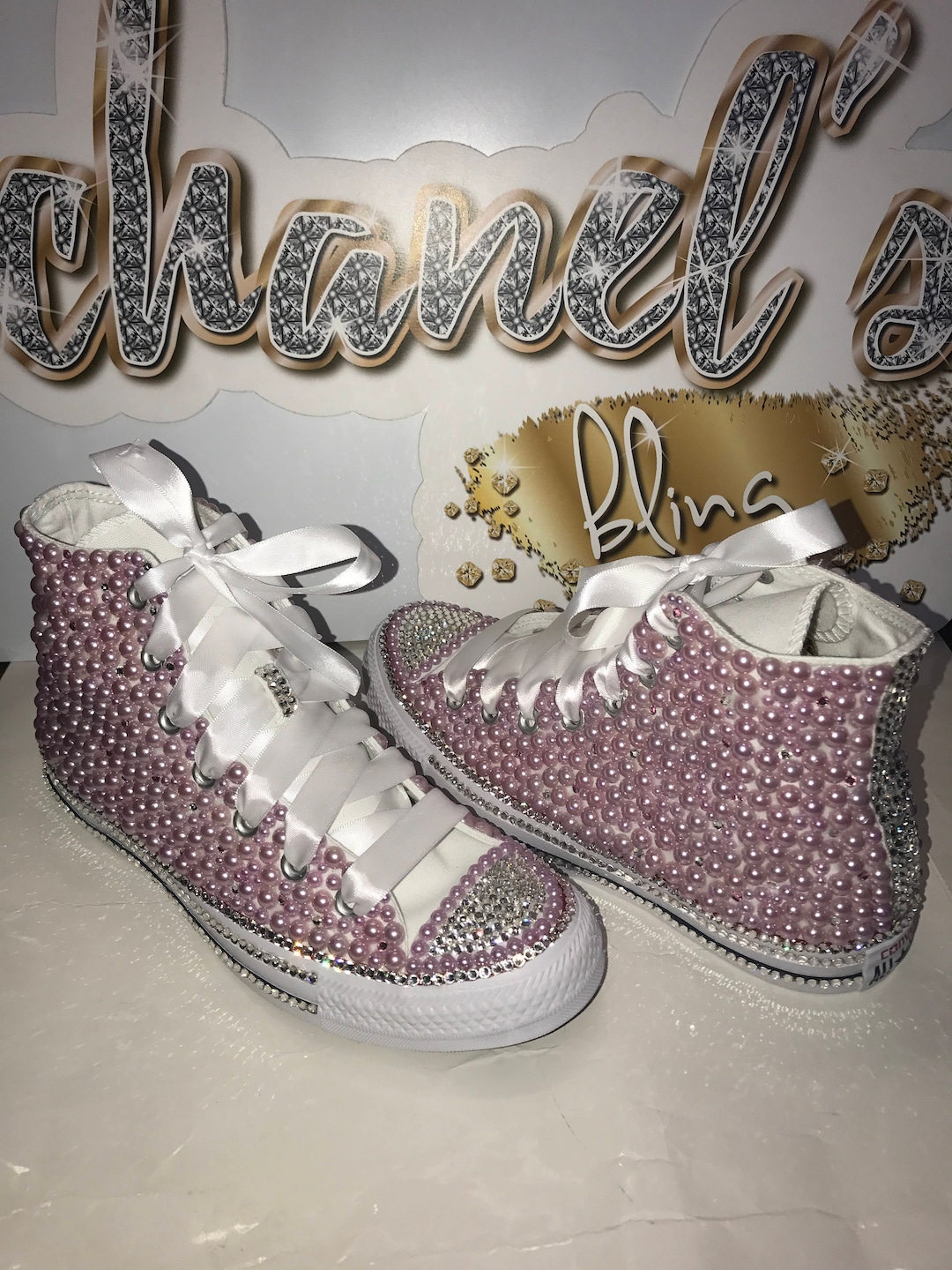 Women's Lilac Purple Bling Converse All Star Chuck Taylor - Etsy