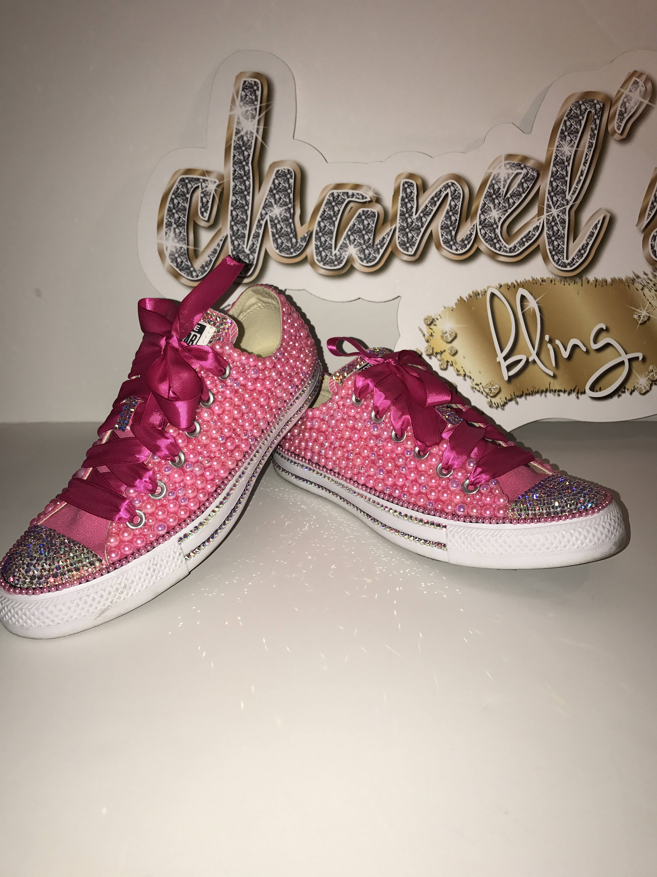 pink bling converse
