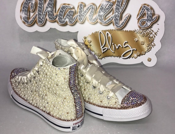 Rose Gold Bling Converse 