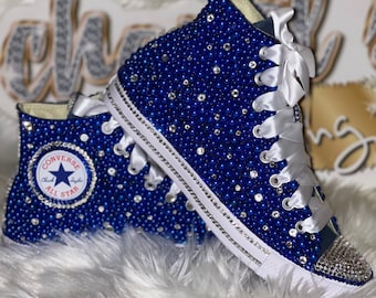 Royal blue hotsell bling converse