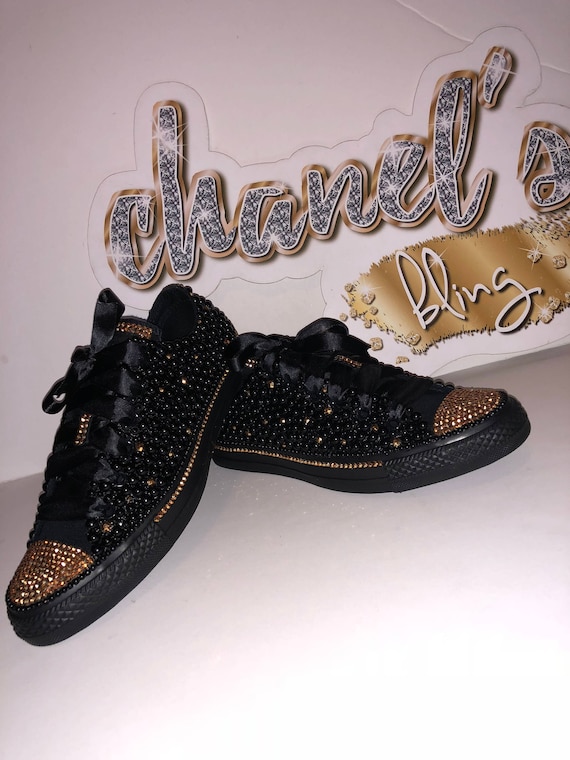 black and gold chuck taylors