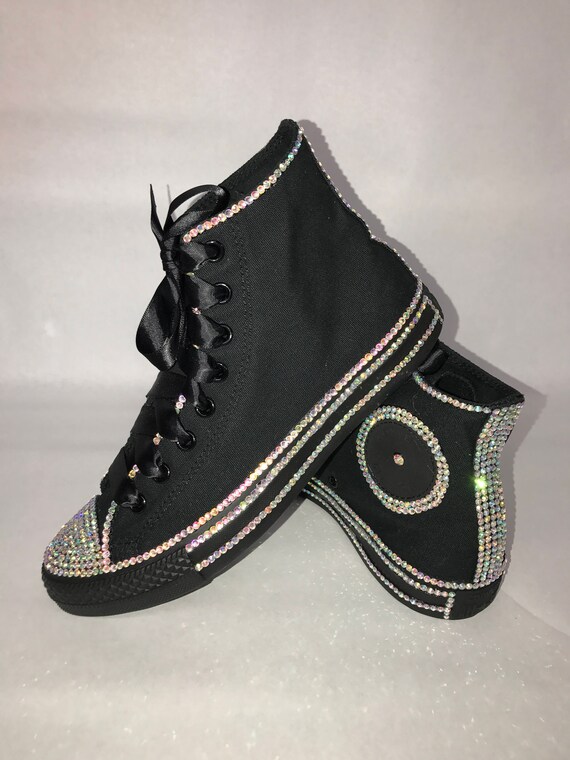 black blinged out converse