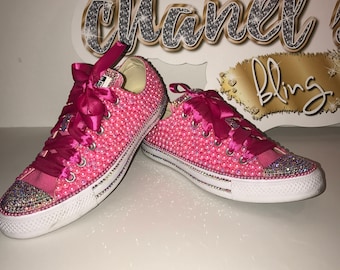 PEARLY GATES - 【るるぽん】PEARLY GATES × CONVERSE Bling Converse Sneakers: White Platform Chuck Taylors With