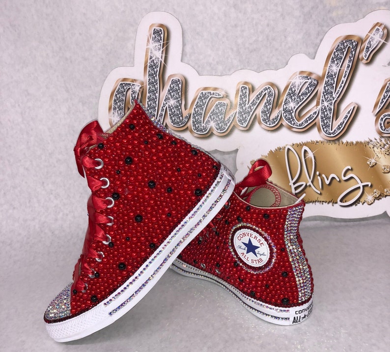 red bling converse