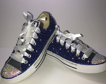 KIDS Blue Bling Converse All Star Chuck Taylor Sneakers