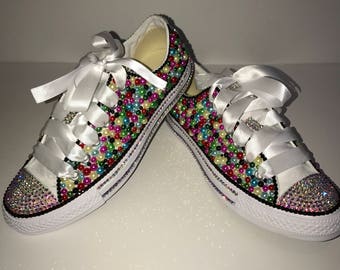 KIDS Colorful Remix Bling Converse All Star Chuck Taylor Sneakers Low Top