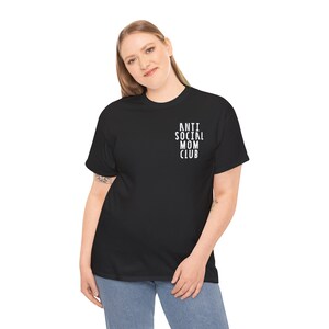 Anti Social Mom&#39;s Club T-shirt, Trendy Mom T-shirt, Anti Social Moms Club Pocket Size T-shirt, Mama T-Shirt, Mom T-Shirt, Funny Mama Tees