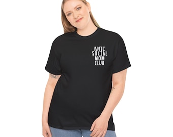 Camiseta del club de mamás antisociales, camiseta de mamá de moda, camiseta de bolsillo del club de mamás antisociales, camiseta de mamá, camiseta de mamá, camisetas divertidas de mamá