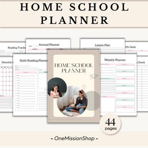 Printable Homeschool Planner, Academic Lesson Planner, Homeschool Daily Schedule, Student Academic Planner, Study Planner, Instant Download